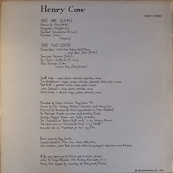 HENRY COW,legend